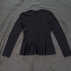 Theory Classic Black Long Sleeve Blouse